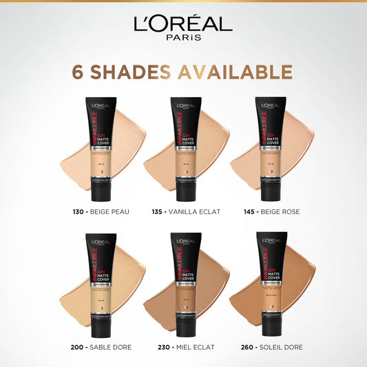 كريم أساس إنفاليبل غير لامع يدوم 32 ساعة - 130 لون محايد