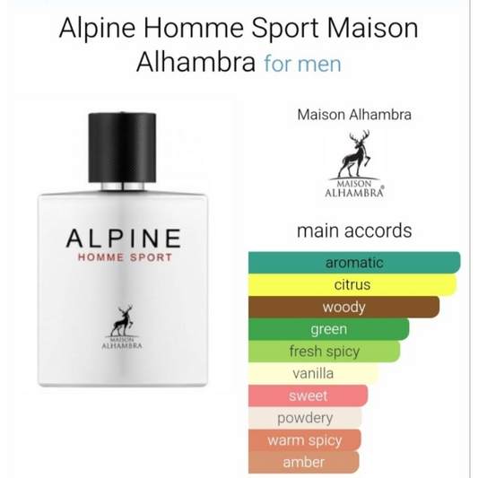 Alpine Homme Sport Eau de Parfum for Men -100ml ( inspired by Allure Homme Sport Chanel )