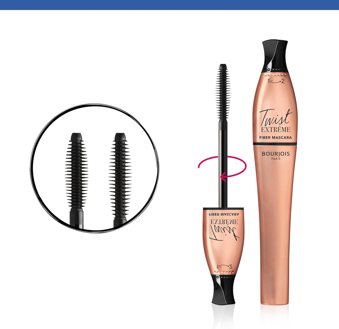 Mascara Twist Extreme FIBER Mascara Give Eyelashes Length Volume Microfiber